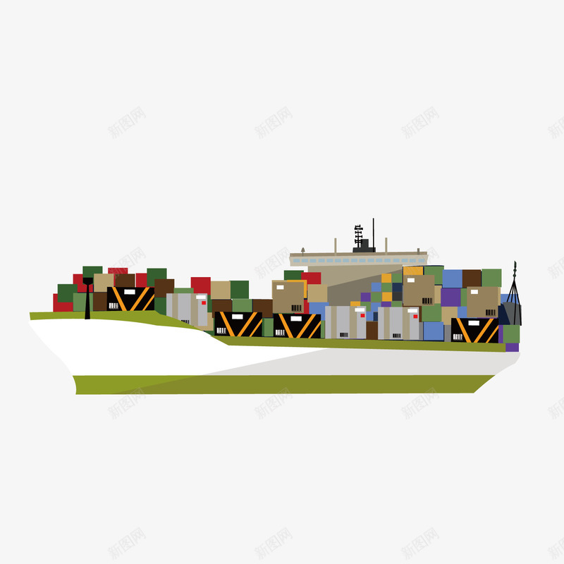 彩色货物货轮元素png免抠素材_新图网 https://ixintu.com 建筑 彩色 组合 航行 货物 货轮 轮船 运输
