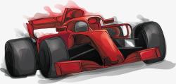 酷炫手绘红色赛车矢量图素材