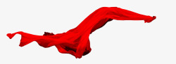 手绘红色飘扬的丝带素材