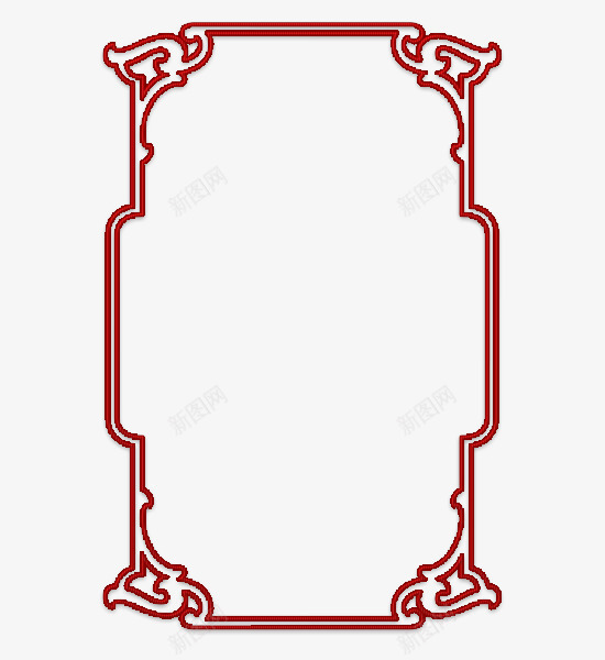 古代红色窗型边框png免抠素材_新图网 https://ixintu.com 古代 窗型 红色 边框