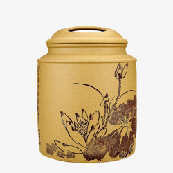 紫砂茶叶罐大号全手工普洱罐高清图片