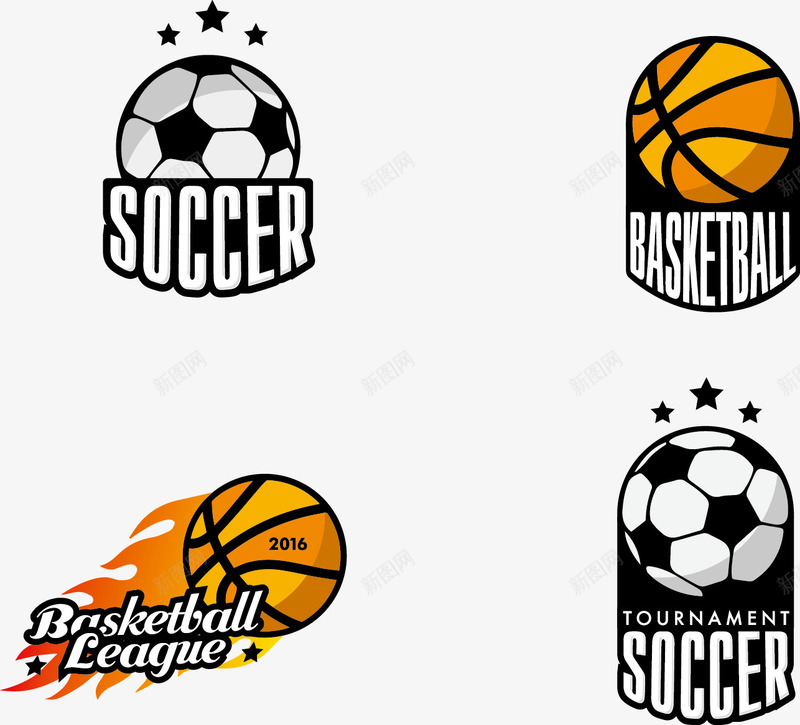 创意足球与篮球矢量图eps免抠素材_新图网 https://ixintu.com 创意篮球 创意足球 炫酷篮球 矢量图