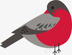 红色卡通小鸟素材