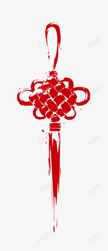 中国结png免抠素材_新图网 https://ixintu.com 中国结 同心结 手绘 新年 红色