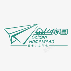 纸飞机LOGO金色家园标识图标高清图片