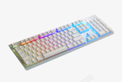 英文虚拟键盘白色采光机械键盘高清图片