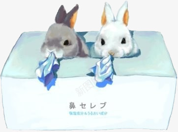 纸巾盒png免抠素材_新图网 https://ixintu.com 兔子 可爱 手绘 纸巾