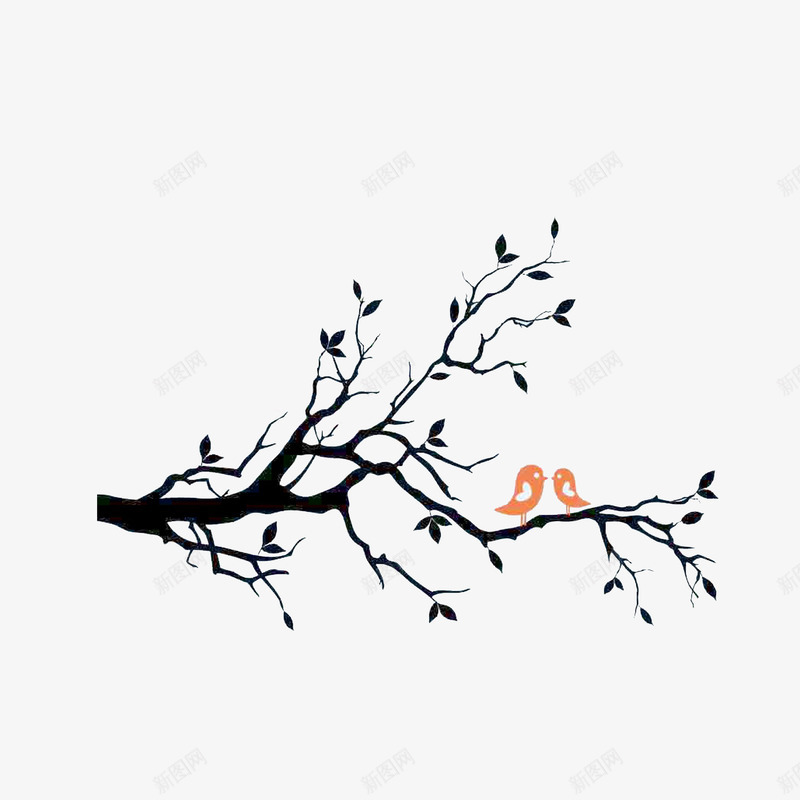 彩绘小鸟在枯树上png免抠素材_新图网 https://ixintu.com 冒新芽的枯树 彩绘小鸟在枯树上 手绘枯树枝