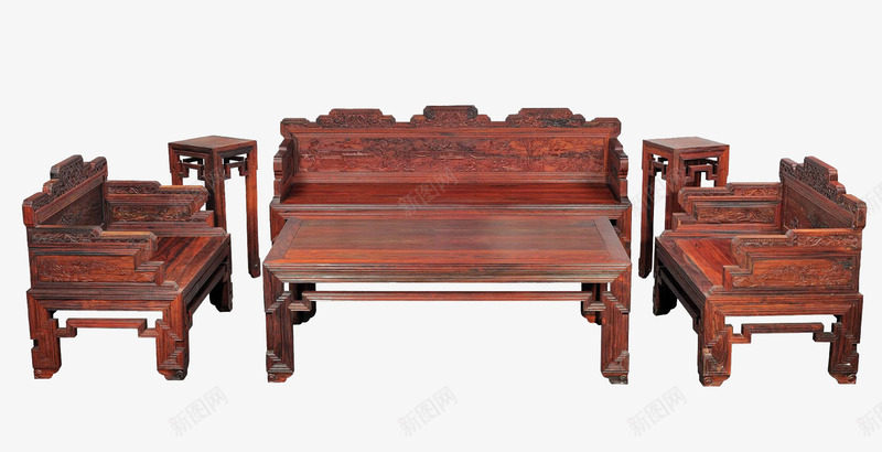 橡胶木沙发组合png免抠素材_新图网 https://ixintu.com 古典 木头 木材 橡胶木 沙发 沙发组合