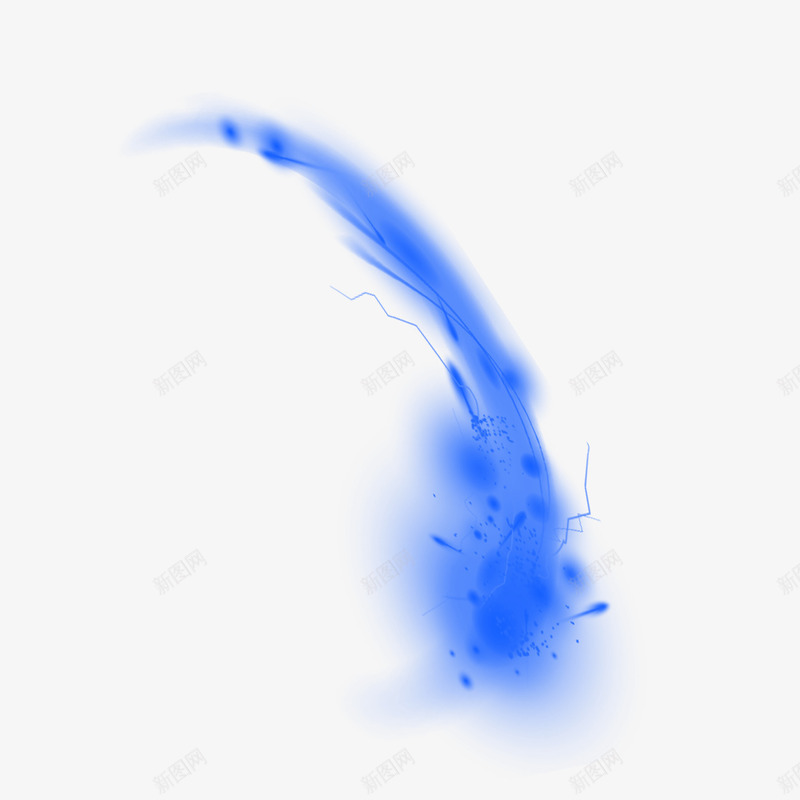 蓝色光弧png免抠素材_新图网 https://ixintu.com 旋光 曲线式的光 朦胧粗狂美 蓝色的光弧 边上带着小光晕