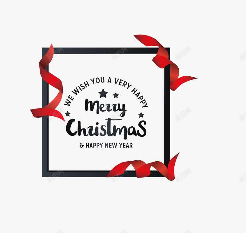 红丝带装饰圣诞海报png免抠素材_新图网 https://ixintu.com merryChristmas 丝带边框 圣诞快乐 圣诞节 矢量png 红丝带