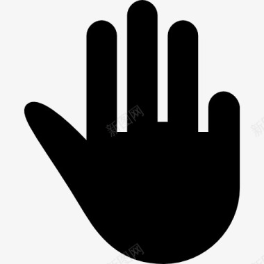 伸出三个指头黑手象征图标图标