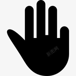 形状三伸出三个指头黑手象征图标高清图片