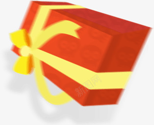 红色礼物盒子黄色发光丝带png免抠素材_新图网 https://ixintu.com 发光丝带 礼物盒子 红色 黄色
