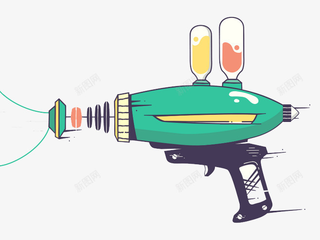 手绘水枪png免抠素材_新图网 https://ixintu.com 手绘 气枪 水枪 玩具 绿色