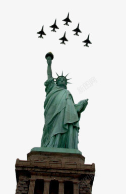 自由女神像与飞机素材