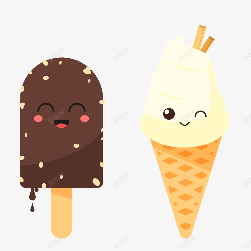 冰淇淋棒冰组合png免抠素材_新图网 https://ixintu.com 冰淇淋 冷饮冰棒 矢量卡通雪糕