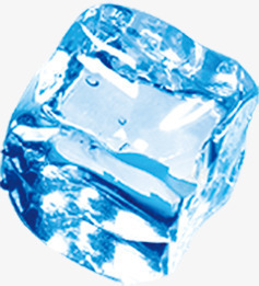 蓝色透明冰块夏季海报素材