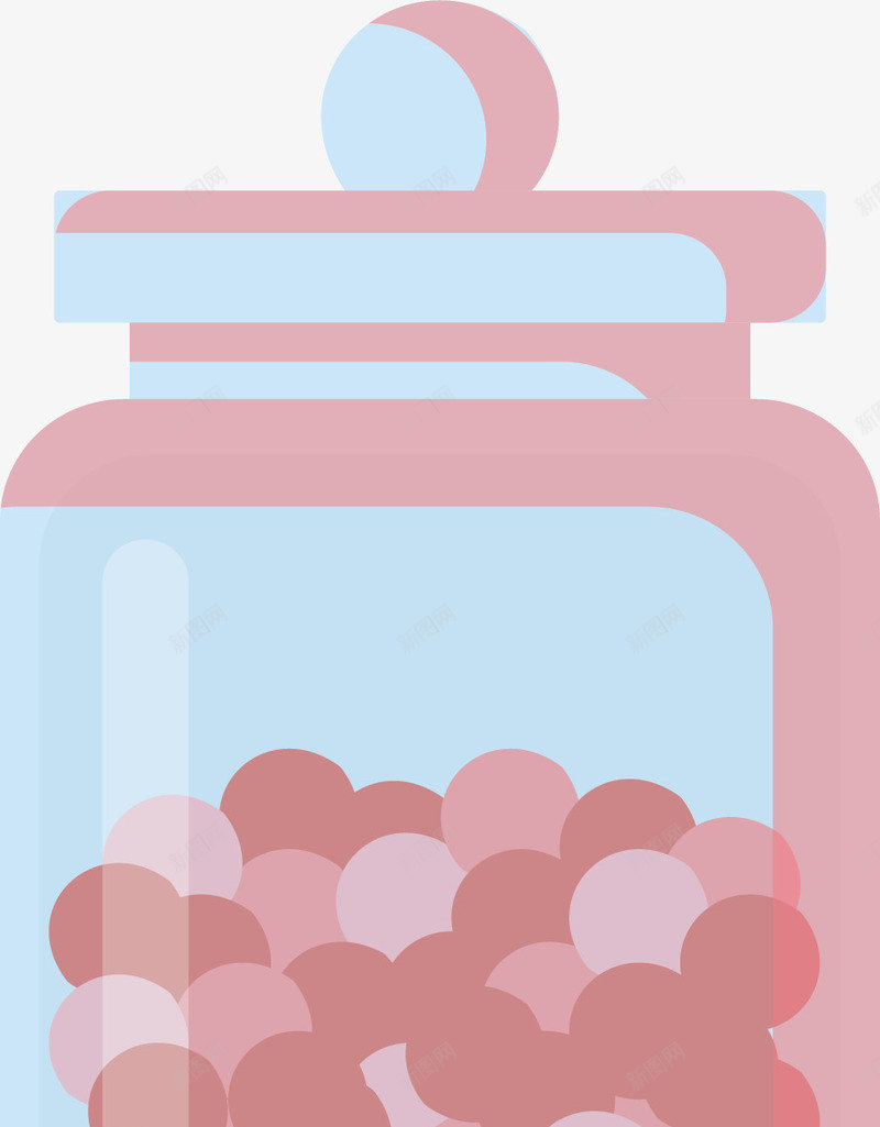 粉红色的糖果罐子矢量图ai免抠素材_新图网 https://ixintu.com 玻璃罐子 矢量png 粉色糖果 糖果 糖果罐子 罐子 矢量图