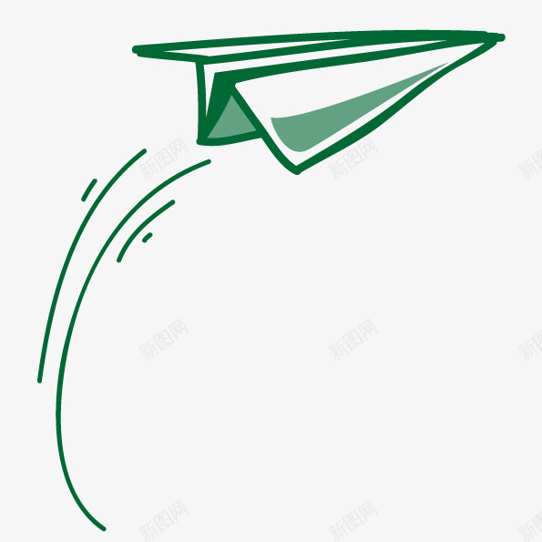 绿色纸飞机png免抠素材_新图网 https://ixintu.com PNG 纸飞机 线条 绿色 飞行