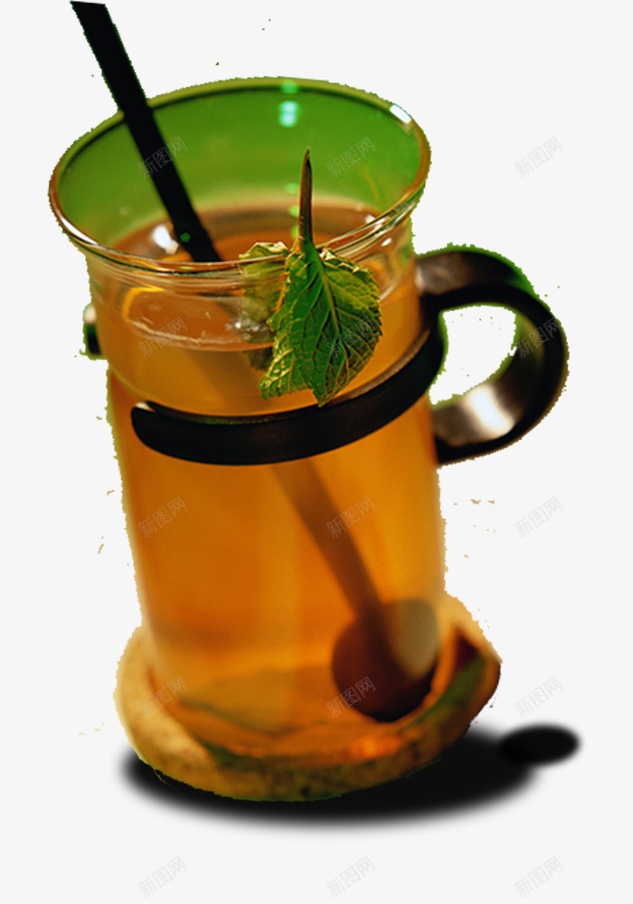 可口的杯装茶水png免抠素材_新图网 https://ixintu.com 可口的茶水 吸管 家用玻璃杯 茶叶点缀