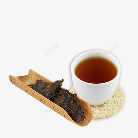 茶叶和茶png免抠素材_新图网 https://ixintu.com 卡通 手绘 杯子 白色 碟子 竹筒 简图 茶 茶叶