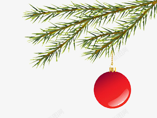 圣诞挂件铃铛png免抠素材_新图网 https://ixintu.com 圣诞节 树枝 红色铃铛 装饰品