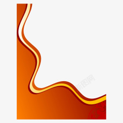 橙色波浪卡片背景矢量图素材