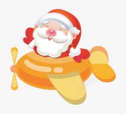 高兴的圣诞节手绘开飞机的圣诞老人高清图片