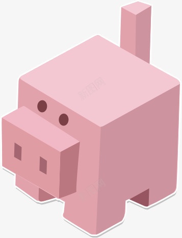 卡通粉色小猪积木png免抠素材_新图网 https://ixintu.com 卡通 小猪 玩具 积木 粉色