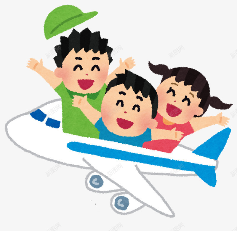 卡通坐飞机png免抠素材_新图网 https://ixintu.com 卡通 坐飞机 童年 简约 飞机