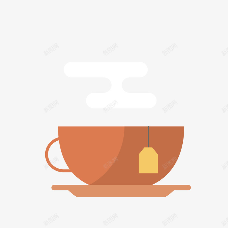 茶包茶水手绘图案png免抠素材_新图网 https://ixintu.com 手绘图 杯子 橘色茶杯 茶具 茶包 茶叶 茶杯