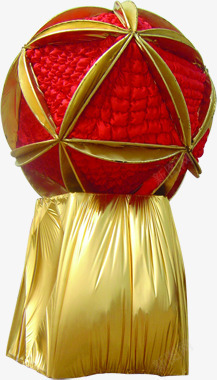 红色金色丝带绣球海报背景素材