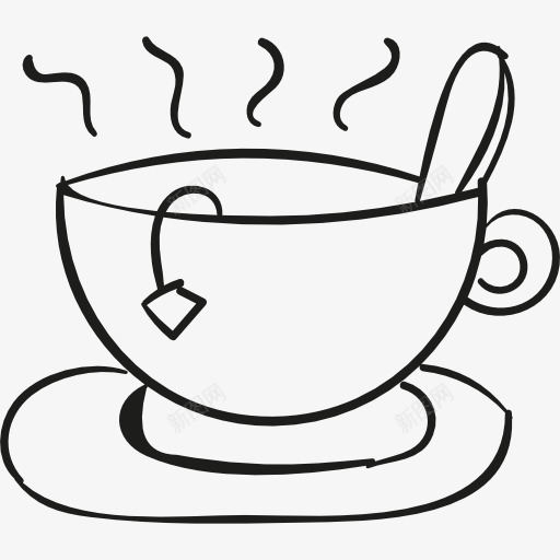 热杯涂鸦图标png_新图网 https://ixintu.com 喝的 杯 杯子 温暖的 茶叶 食品 饮料