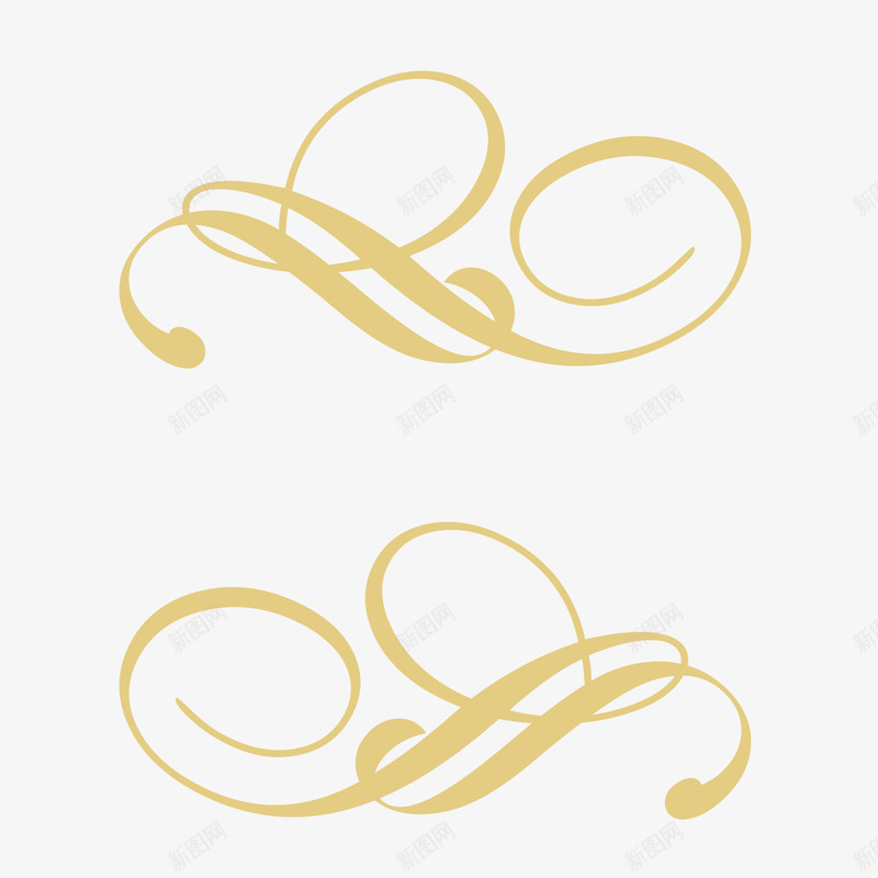 金色装饰花纹png免抠素材_新图网 https://ixintu.com 曲线装饰 欧式线条 矢量金色线条 金色 金色装饰