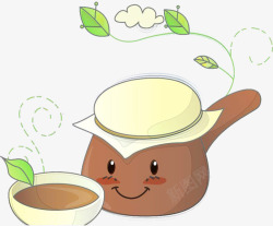卡通版的茶壶茶杯素材