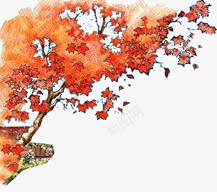 创意合成水彩红色的枫叶林png免抠素材_新图网 https://ixintu.com 创意 合成 枫叶 水彩 红色