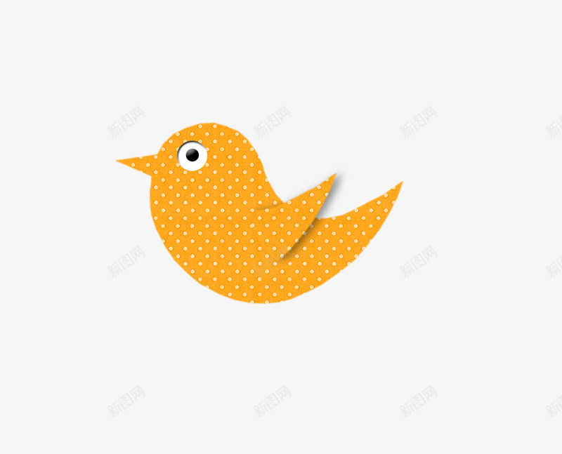 橙色卡通小鸟png免抠素材_新图网 https://ixintu.com 剪纸 动物 贴纸 鸟类