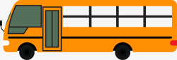 校园手绘曲线卡通校园巴士矢量图高清图片