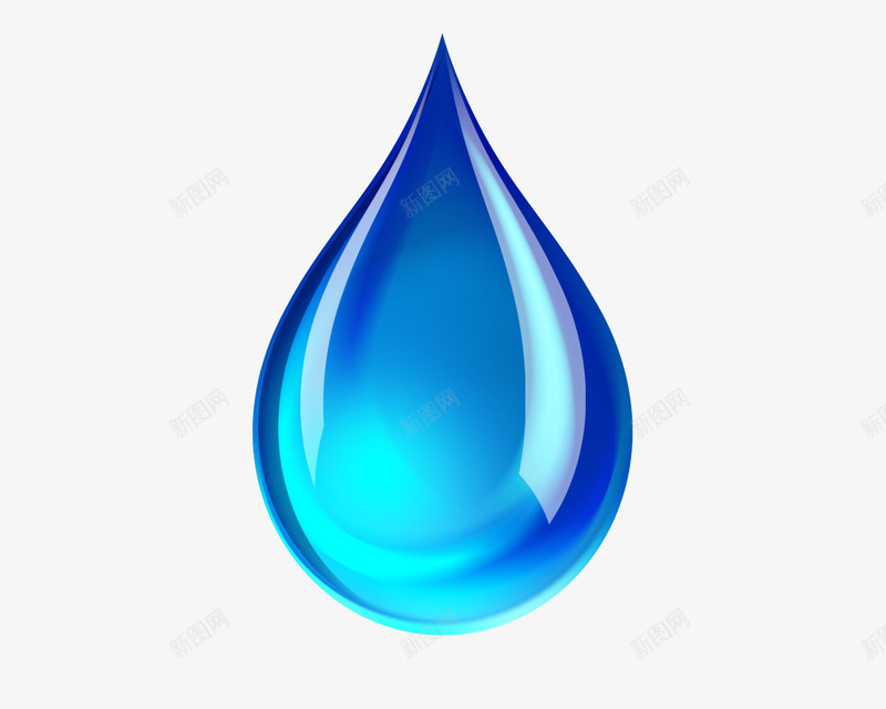 质感蓝色水滴png免抠素材_新图网 https://ixintu.com 水 水滴 蓝色 装饰 设计 质感