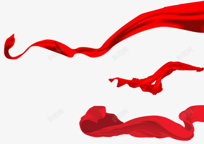 红色手绘漂浮丝带海报装饰png免抠素材_新图网 https://ixintu.com 丝带 海报 漂浮 红色 装饰