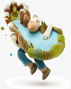 抱着玩具抱着玩具睡觉的人矢量图高清图片