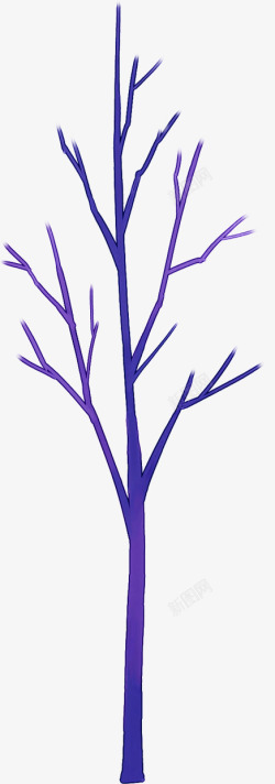 创意合成紫色的树木树枝素材