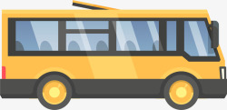 黄色客车黄色扁平卡通客车高清图片