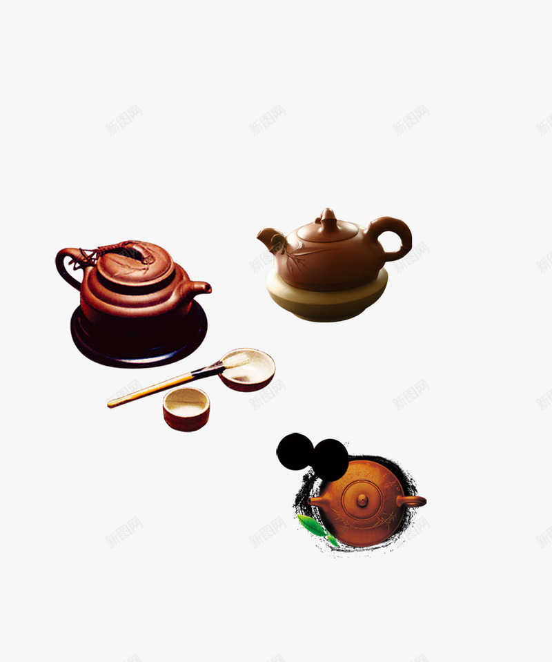 传统茶具png免抠素材_新图网 https://ixintu.com 中茶壶 大茶壶 毛笔 茶元素 茶具 茶叶 茶杯 茶档 茶盖 茶筛 茶身 茶鼓