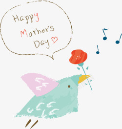 母亲节快乐唱歌小鸟素材