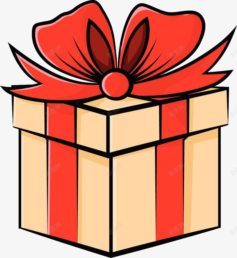 礼物盒手绘png免抠素材_新图网 https://ixintu.com 丝带 生日礼物 礼物盒手绘 礼盒 祝贺 红色丝带 节日礼物 蝴蝶结