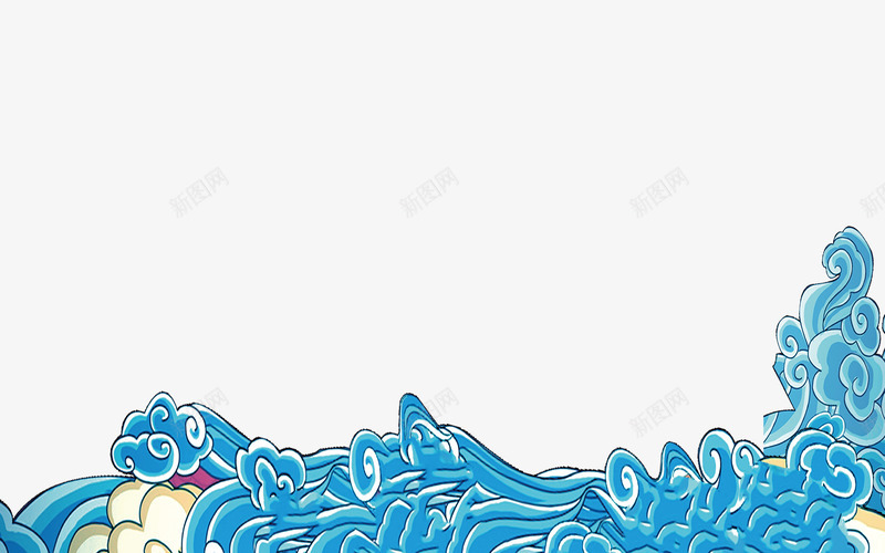 古代画中的海浪png免抠素材_新图网 https://ixintu.com 大海 波浪 海浪 海浪纹样