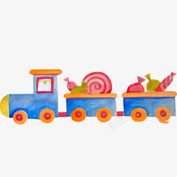 彩绘玩具卡通手绘小火车高清图片