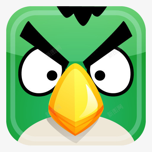 绿色的小鸟图标png_新图网 https://ixintu.com angry animal bird green upset 动物 心烦意乱 愤怒的 绿色 鸟